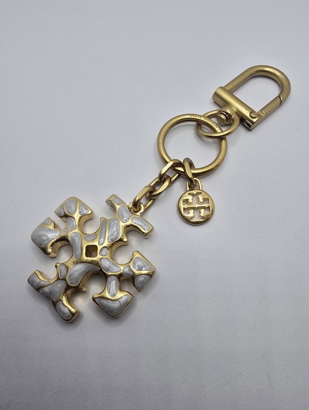Tory Burch Kira Mosaic Pearl 3-D Key Ring/Bag Charm